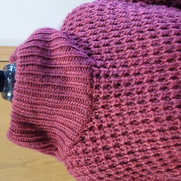 Plenty by Tracy Reese burgandy loose knit oversized wool alpaca blend sweater - Picture 2 of 7